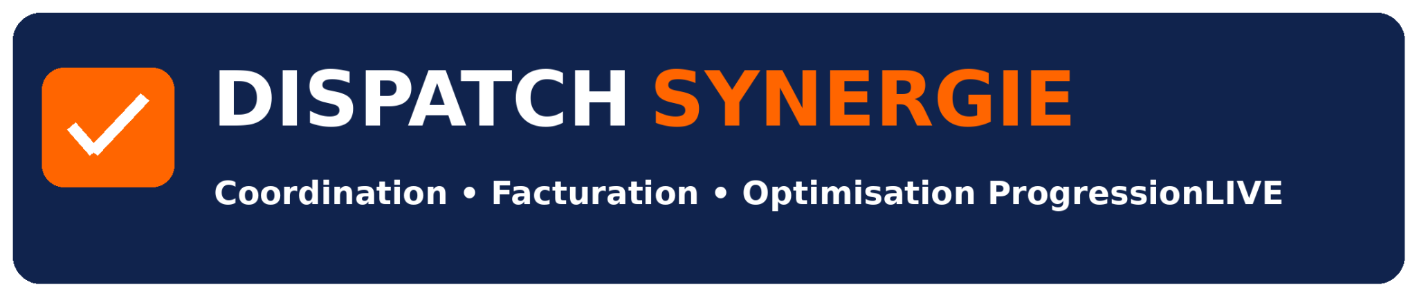 Logo bleu marine et orange de Dispatch Synergie
